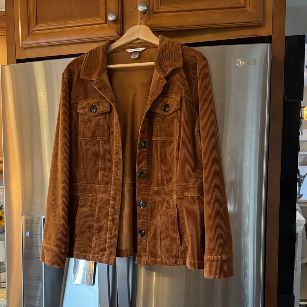 Christopher & Banks Camel Corduroy Utility Jacket